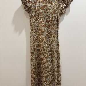 Doen Long Sleeve Dress in Brown Floral